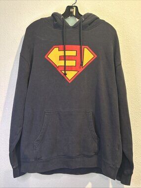 Eminem "Superman" Logo Pullover Hoodie (LARGE) Rap Hip Hop Y2K  RARE Blue
